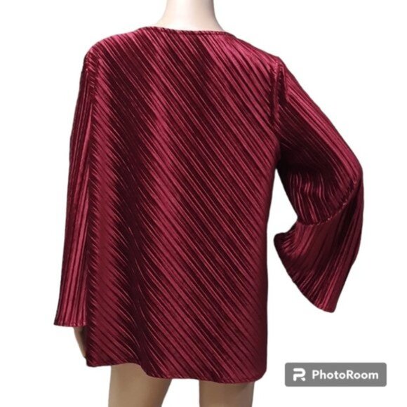 Alfani Long Sleeve Velvet Tunic Blouse Large - Picture 5 of 8